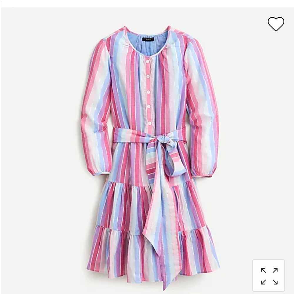 J.Crew Belted button-up dress in pastel stripe Sz S
